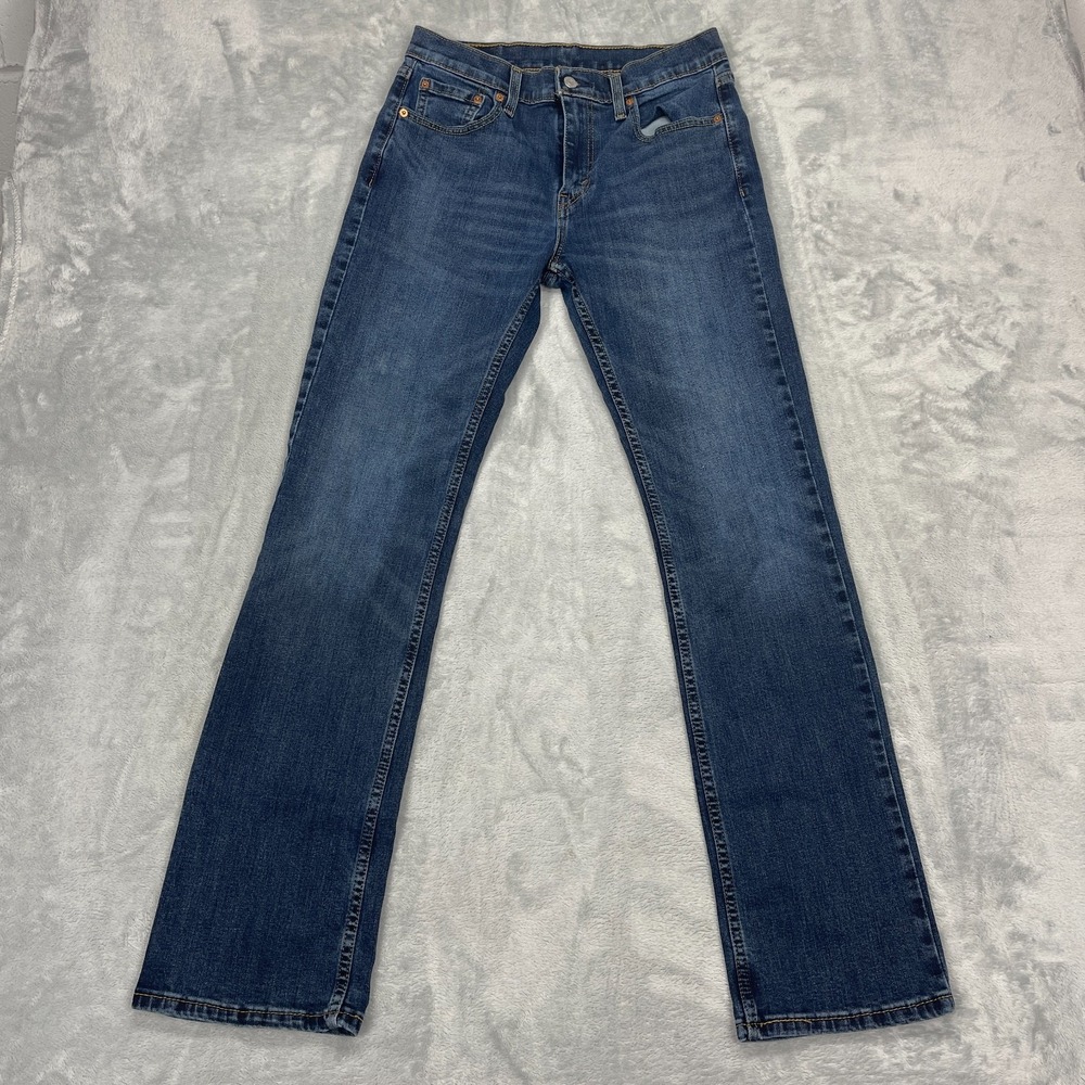 Levi's Jeans Mens 30x34 Blue Denim Dark Wash Faded Stretch 527 Slim Bootcut Leg
